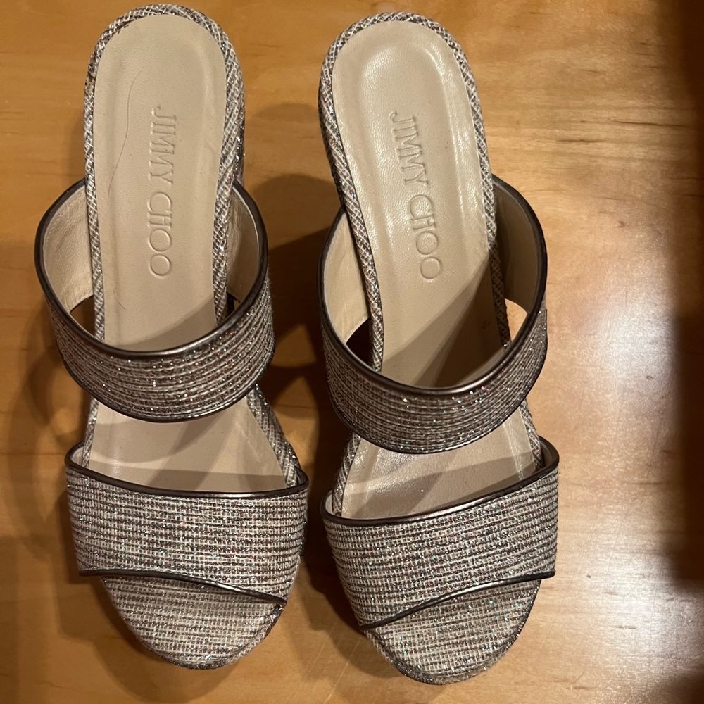 Authentic Jimmy Choo wedge slides